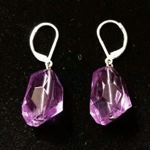 Avon Vintage Purple Faceted Earrings